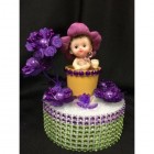 Baby in Flower Tulip Pot Cake Topper